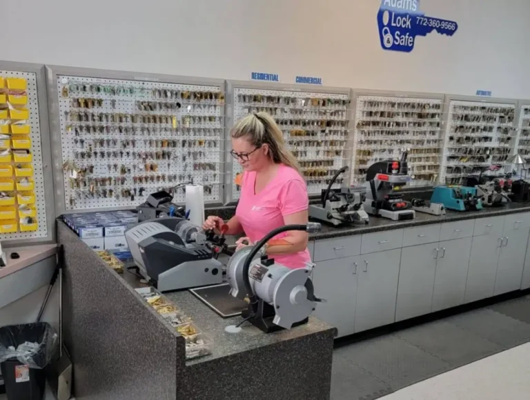 Inside Adams Treasure Coast Lock & Safe shop in Vero Beach